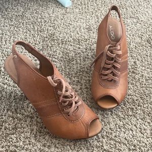 Nude sling backs